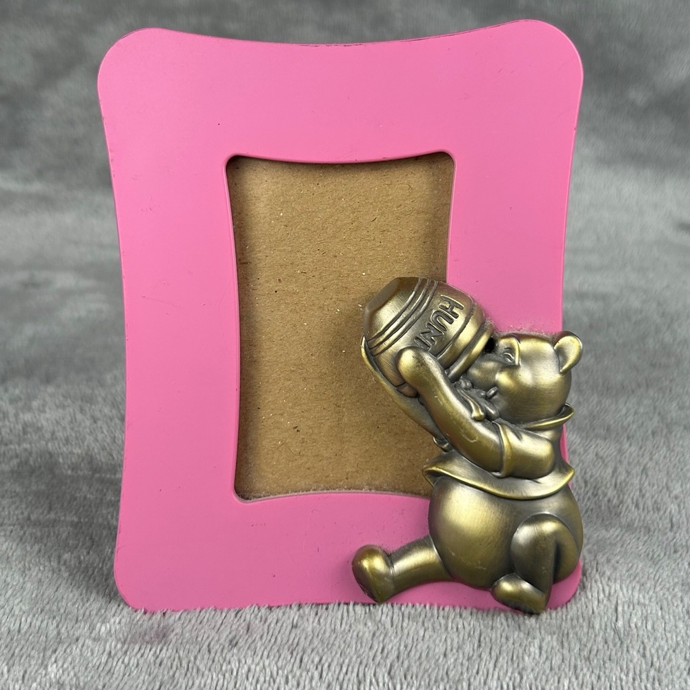 Disney Winnie the Pooh Pink Picture Frame Connoisseur Bronze Pooh 5003ABW 2001